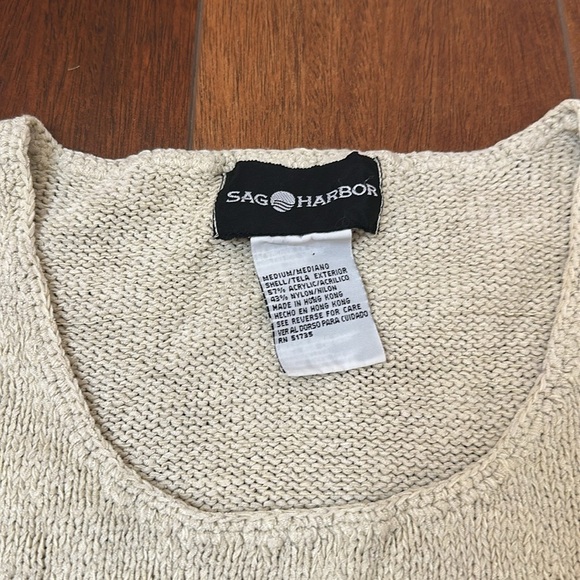 Sag Harbor Crochet Stripped Tank Top Medium - Picture 3 of 5
